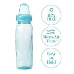 Evenflo Feeding Classic Tinted Plastic Standard Neck Bottles for Baby, Infant and Newborn, Pink/Lavender/Teal, 8 Oz, 12 Bottles