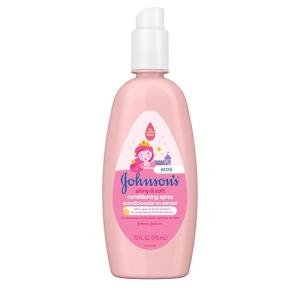 Johnson's Kids Shiny & Soft Hair Conditioning Spray with Argan Oil & Silk Proteins, Tear-Free Conditioning Spray for Shine & Softness, Gentle for Toddler Haircare, 10 fl. oz