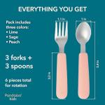 Pandaloo Kids Silverware with Soft Silicone Handle | Toddler Fork & Spoon Set (6pcs) | Toddler Utensils | Food-Grade Silicone + Stainless Steel | Dishwasher Safe | Encourages Independent Eating
