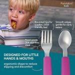 Pandaloo Kids Silverware with Soft Silicone Handle | Toddler Fork & Spoon Set (6pcs) | Toddler Utensils | Food-Grade Silicone + Stainless Steel | Dishwasher Safe | Encourages Independent Eating