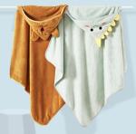 Gucilulu Hooded Baby Towel - Premium Soft Bath Towel for Baby, Newborn,Infant - Ultra Absorbent,Natural Baby Stuff Towel, Soft Coral Velvet Coral Fleece Bath Towel for Boys and Girls (Happy Dinosaur)