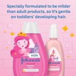 Johnson's Kids Shiny & Soft Hair Conditioning Spray with Argan Oil & Silk Proteins, Tear-Free Conditioning Spray for Shine & Softness, Gentle for Toddler Haircare, 10 fl. oz