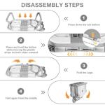 MoreFeel Collapsible Baby Bathtub for Newborn with Thermometer & 1 Hooded Towel & 1 Soft Floating Cushion,Portable Travel Bathtub with Drain Hole, Durable Foldable Baby Tubs for Infants to Toddler