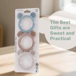 Eascrozn Teething Toys 3-6 Months, 3 Pack Silicone Teethers for Babies 6-12 Months, BPA Free Soft Textured Teething Relief Soothing Sore Gums Baby Essentials