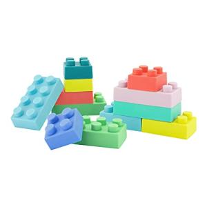 Infantino Super Soft Building Blocks, Easy-to-Hold for Babies & Toddlers, BPA-Free, Multi-Colored, 12-Piece Set