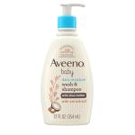 Aveeno Baby Daily Moisturizing 2-in-1 Wash & Shampoo, Baby Body Wash & Shampoo with Shea Butter & Oat Extract Gently Cleanses Baby's Sensitive Skin & Scalp, Gentle Coconut Scent, 12 fl. oz