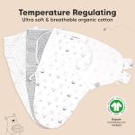 KeaBabies 3-Pack Organic Baby Swaddle Sleep Sacks - Swaddles for Newborns, Infant 0-3 Months, Baby Girls, Boys, Soft & Snug Newborn Sleep Sack, Nursery Swaddling Blankets (Nordic)