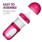 Boon Nursh Bottles - Silicone Baby Bottles Help Ease Colic Symptoms - Formula and Breast Milk Only Touch Platinum Food-Safe Silicone - Medium Flow - 8 Oz - Pink
