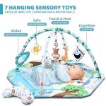 Baby Gym Play Mat, 8-in-1 Tummy Time Mat & Ball Pit with 6 Toys, Washable Baby Activity Play Mat for Visual, Hearing, Sensory, Motor Development, Baby Toys Gift for Toddler Infant 0-3-6-9-12 Months