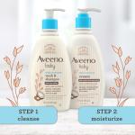 Aveeno Baby Daily Moisturizing 2-in-1 Wash & Shampoo, Baby Body Wash & Shampoo with Shea Butter & Oat Extract Gently Cleanses Baby's Sensitive Skin & Scalp, Gentle Coconut Scent, 12 fl. oz