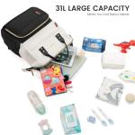 LOVEVOOK Diaper Bag Backpack, Baby Bag with Changing Station, Large Diaper Backpack for Mom Dads, Waterproof Mommy Bag for Boy and Girl, Travel Essential Baby Shower, Black-Beige