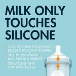 Boon Nursh Bottles - Silicone Baby Bottles Help Ease Colic Symptoms - Formula and Breast Milk Only Touch Platinum Food-Safe Silicone - Medium Flow - 8 Oz - Tie Dye
