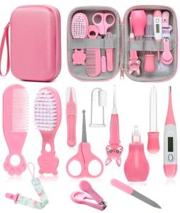 Baby Healthcare and Grooming Kit, Safety Newborn Nursery Baby Care Kit, with Hair Brush Comb, Nail Clipper, Thermometer, Pacifier Clip, Baby Registry Search, Baby Girl Boy Newborn Essentials