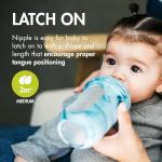 Boon Nursh Bottles - Silicone Baby Bottles Help Ease Colic Symptoms - Formula and Breast Milk Only Touch Platinum Food-Safe Silicone - Medium Flow - 8 Oz - Tie Dye