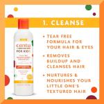 Cantu Care for Kids Haircare Regimen Set with Large Size Shampoo + Conditioner + Detangler + Leave-In Conditioner (Pack of 4)