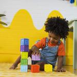 Bright Starts KaledioCubes 9pk Stack & Squeeze Blocks Baby Bath Toys - Play & Learn with Colors, Numbers & Shapes, Ages 3 Months+, Multicolor