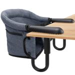 Hook-On Chairs - Portable & Foldable for Babies 6-36 Months, Family & Travel Use with Carry Bag (Grey)