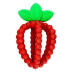 RaZbaby Bites Silicone Baby Teething Toy – Sensory Toy with Textured BerryBumps for Teething Relief, Easy-to-Hold Fruit Shape, BPA-Free, Soothes Front & Back Teeth – Gift for Babies, 3 Months+, Red
