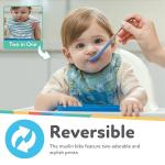 Nuby 100% Natural Cotton Muslin Bib - Bib with Teething Corner (2-Pack) 3+ Months - Zoo