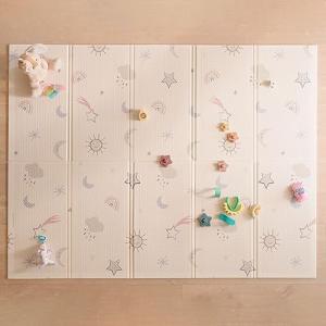 Nuby Reversible Baby Floor Mat, 77" x 58" - Foldable and Lightweight Baby Play Mat for Floor - Easy Storage and Travel - Stars and Sky