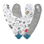 Nuby 100% Natural Cotton Muslin Bib - Bib with Teething Corner (2-Pack) 3+ Months - Zoo