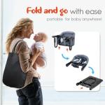 Hook-On Chairs - Portable & Foldable for Babies 6-36 Months, Family & Travel Use with Carry Bag (Grey)