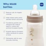 MAM Easy Start Anti-Colic Baby Bottle 9 oz, Medium Flow, Breastfeeding-Like Silicone Nipple Bottle, Reduces Colic, Gas, & Reflux, Easy-to-Clean, BPA-Free, Vented Baby Bottles for Newborns, 2+ Months