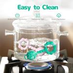 Teething Toys for Babies 0-6 Months, Baby Rattles 6 to 12 Months, 2-in-1 Rattle and Teether Toy for Soothing Sore Gums and Keeps Little Ones Entertained, Food Grade Silicone, Spearmint