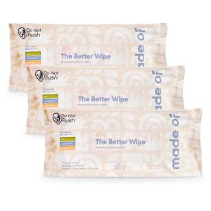 MADE OF Organic Sensitive Baby Wipes, Hypoallergenic Soothing Sensitive Skin Wipes, Fragrance-Free, Chemical-Free, Alcohol-Free, Water Based Aloe and Argan Oil, Made in the USA, 72 Count (Pack of 3)