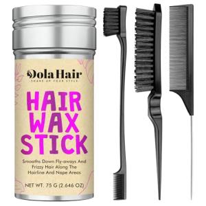 Dolahair Hair Wax Stick - Flyaway Control and Styling Pomade for Kids, Women, and Men - Accessorie Slick Back Hair Brush Kit Hair Bun Maker (Pack of 4)