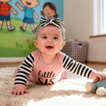 AMAWMW Newborn Baby Girl Little Sister Sleeper Gown Stripe Long Sleeve Nightgown Pajamas Gifts Stuff Essential Outfit