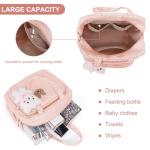 Lushandy Baby Diaper Bag Tote, Mom Bag Crossbody Diaper Bags Baby Travel Bags for Girl Pañaleras Para Bebe (Pink, Small)