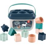 Fisher-Price Stacking Toy Baby’s First Blocks Set of 10 Shapes for Sorting Play for Infants Ages 6+ Months, Navy Fawn (Amazon Exclusive)