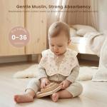 Konssy Muslin Baby Bibs 100% Cotton Absorbent Bandana Drool Bibs for Teething and Drooling, 6-Pack for Baby Boys & Girls