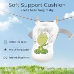 Baby Bathtub, Collapsible Newborn Bathtub for Infant to Toddler 0-24 Months with Soft Cushion and Thermometer,Portable Travel Newborn Tub with No-Slip Feet, Baby Shower Gifts,Grey