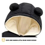 XMWEALTHY Baby Snowsuit Infant Toddler Newborn Cute Winter Coat Jacket Warm Long Sleeve Baby Bunting 0-6 Months Unisex Black