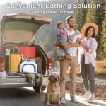 Baby Bathtub, Collapsible Newborn Bathtub for Infant to Toddler 0-24 Months with Soft Cushion and Thermometer,Portable Travel Newborn Tub with No-Slip Feet, Baby Shower Gifts,Grey