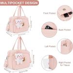 Lushandy Baby Diaper Bag Tote, Mom Bag Crossbody Diaper Bags Baby Travel Bags for Girl Pañaleras Para Bebe (Pink, Small)