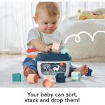Fisher-Price Stacking Toy Baby’s First Blocks Set of 10 Shapes for Sorting Play for Infants Ages 6+ Months, Navy Fawn (Amazon Exclusive)
