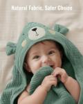 Blissful Diary Muslin Baby Hooded Towel 2 Pack, Soft & Absorbent Bath Towel for Infant, Toddler, Unisex, Baby Gift, Newborn Essentials, Bear & Giraffe
