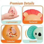 iPlay, iLearn Baby Shaker Rattle Toy, Babies Teething Sensory Toys 3-6-12 Month, Infant Development Tummy Time Animal Rattles Set, Newborn First Birthday Gift 4 5 7 8 9 10 Month Old Toddlers Boy Girl