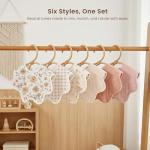 Konssy Muslin Baby Bibs 100% Cotton Absorbent Bandana Drool Bibs for Teething and Drooling, 6-Pack for Baby Boys & Girls