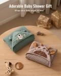 Blissful Diary Muslin Baby Hooded Towel 2 Pack, Soft & Absorbent Bath Towel for Infant, Toddler, Unisex, Baby Gift, Newborn Essentials, Bear & Giraffe
