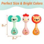 iPlay, iLearn Baby Shaker Rattle Toy, Babies Teething Sensory Toys 3-6-12 Month, Infant Development Tummy Time Animal Rattles Set, Newborn First Birthday Gift 4 5 7 8 9 10 Month Old Toddlers Boy Girl