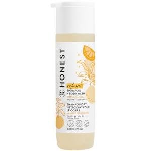 The Honest Company 2-in-1 Cleansing Shampoo Body Wash, Gentle for Baby, Naturally Derived, Tear-free, Hypoallergenic, Citrus Vanilla Refresh, 10 fl oz