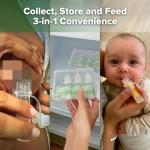 haakaa Colostrum Collector Kit Breast Milk Collector with Cotton Cloth Wipe and Storage Case, Ready-to-Use, Reusable, 4ml/6pcs