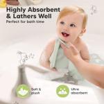 6-Pack Baby Washcloths - Soft Absorbent Viscose from Bamboo Wash Cloths for Babies, Kids, Toddlers, Infant, Newborn Bath Towels, Gentle on Sensitive Skin, 10x10 Reusable Face Towels (Hills)