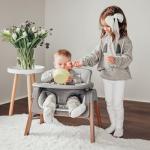 Fodoss Baby High Chair, 4-in-1 Foldable Design, Sturdy Metal Square Tube with Wood Grain, Removable Dishwasher Safe Tray, 5-Point Harness, Waterproof Cushion