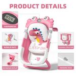 Collapsible Baby Bathtub for Newborns to Toddler with Real-time Temp Monitor & Floating Cushion,Portable Travel Tub for 0-36 Month, Foldable Baby Bath Tub for Infants Girl (Pink)