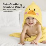 KeaBabies Hooded Baby Towel for Newborn - Viscose Derived from Bamboo Large Baby Bath Towels with Hood for Boys, Girls, Toddler, Extra Absorbent & Soft Newborn Bath Essentials(Duck, Regular)